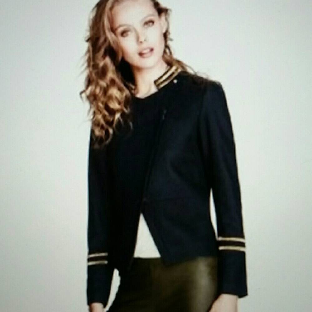 Military Style Wool Blazer Jacket
